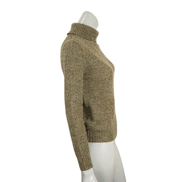 ST. JOHN Turtleneck Pullover Sweater in Olive Green Knit fits Small - Picture 4 of 8
